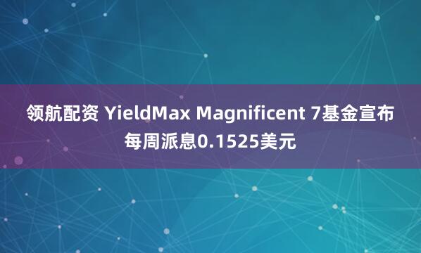 领航配资 YieldMax Magnificent 7基金宣布每周派息0.1525美元