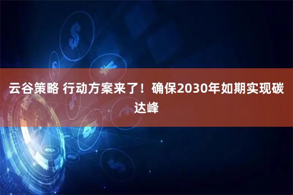 云谷策略 行动方案来了！确保2030年如期实现碳达峰