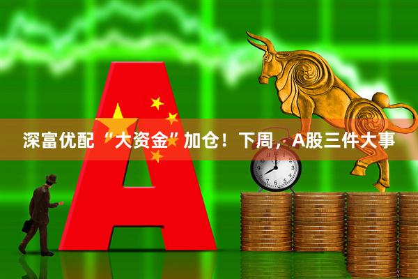深富优配 “大资金”加仓！下周，A股三件大事