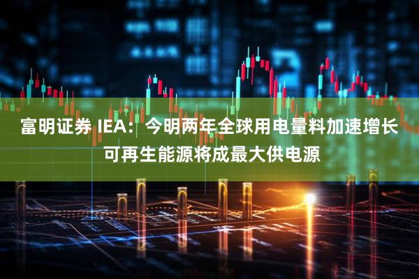 富明证券 IEA：今明两年全球用电量料加速增长 可再生能源将成最大供电源